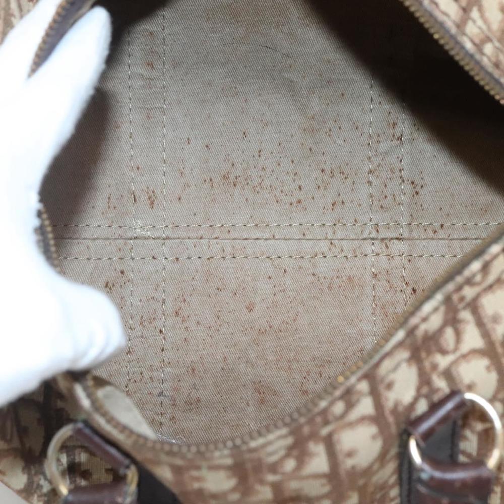 Christian Dior Trotter Canvas Boston Bag Brown Gold Auth 117863 - Picture 11 of 16